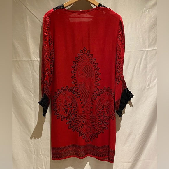Earthbound Trading Co Red Caftan Dress, size XL - Picture 2 of 10